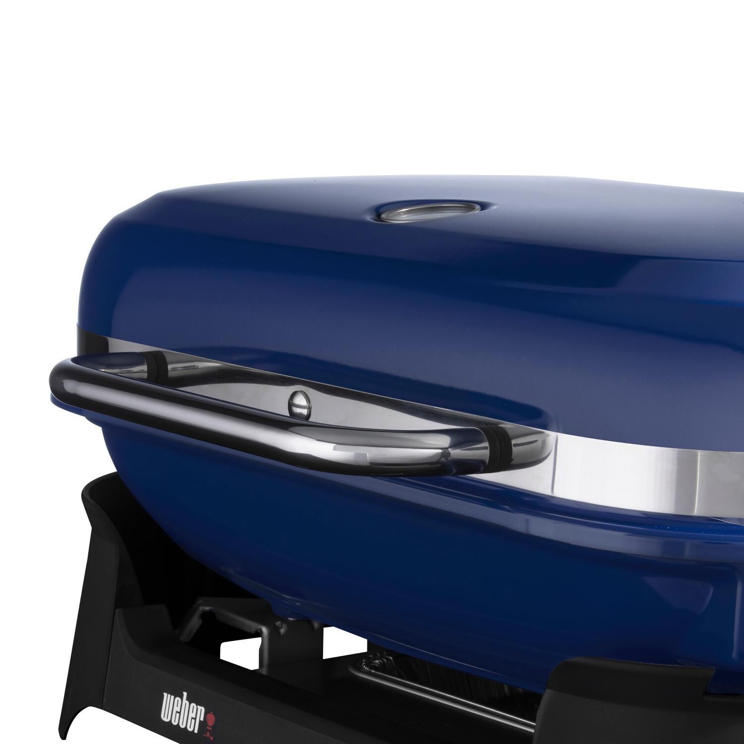 Weber 92300901 Deep Ocean Blue Lumin Portable 1560 Watt Electric Grill - Front Handle - Detail thumbnail