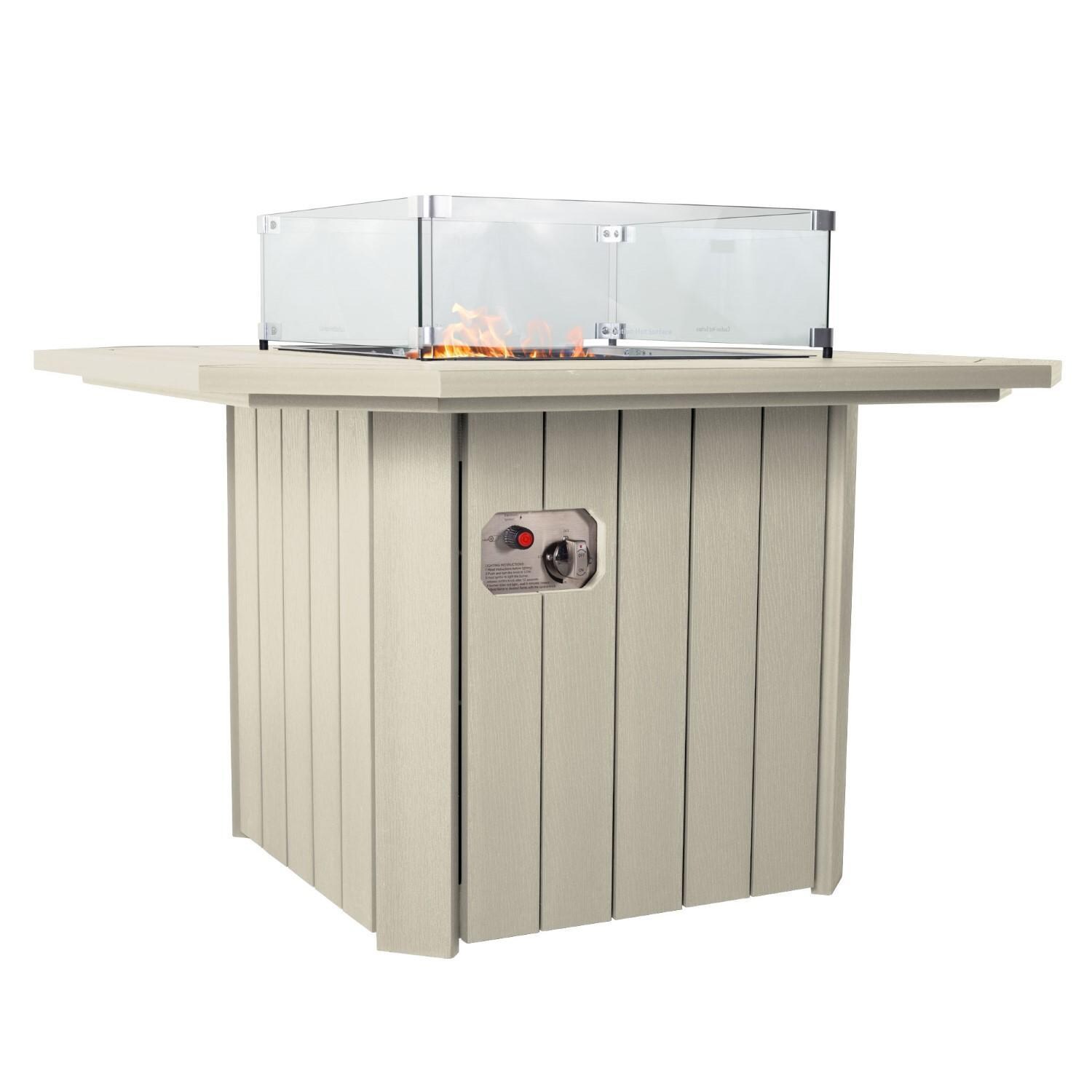 Harborview Octagonal Fire Pit Table in Whitewash by Lakeview Outdoor Designs - Controls - White Background thumbnail