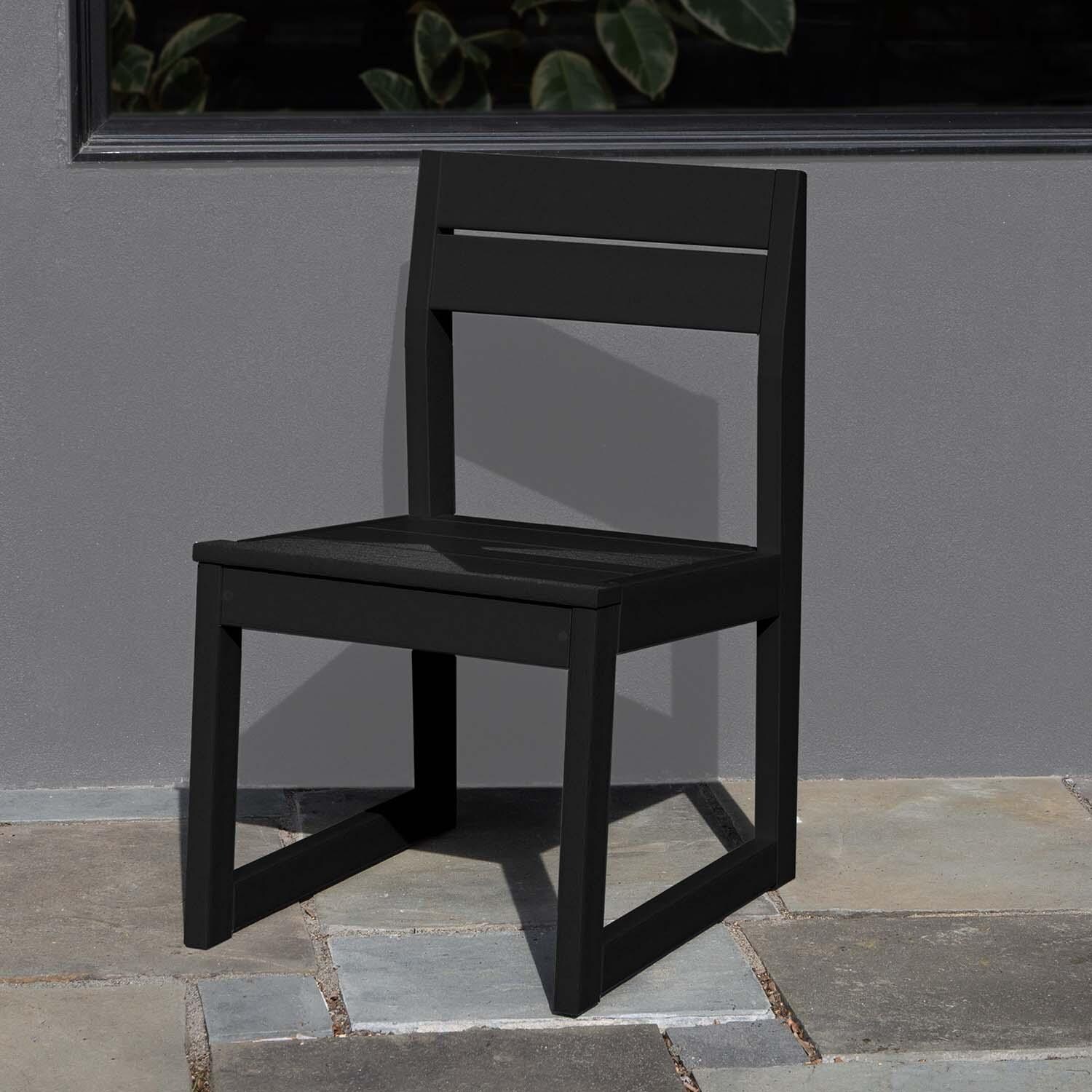 Hazel Cove Recycled Plastic Dining Side Chair in Black Sand by Lakeview Outdoor Designs