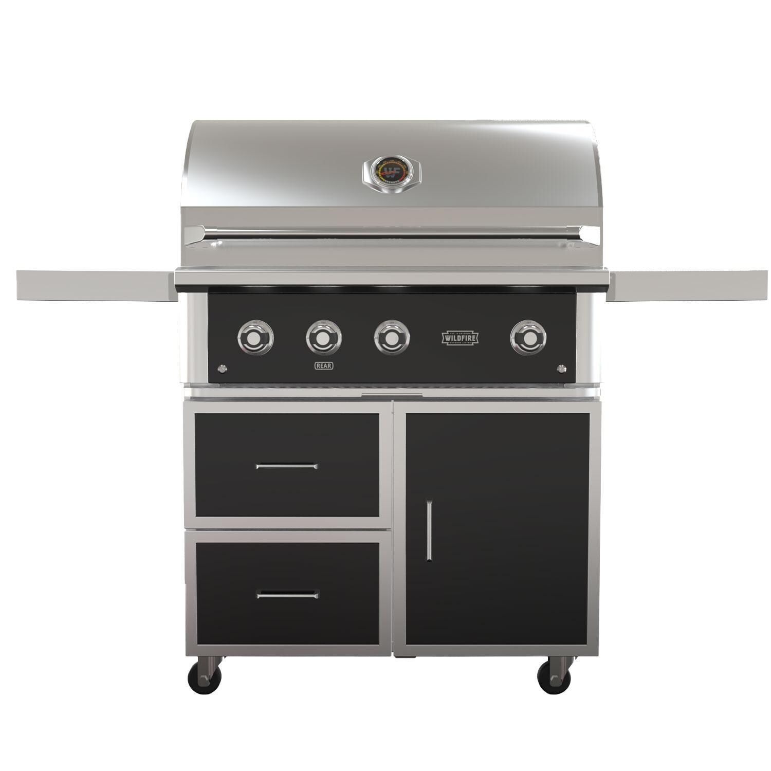 Wildfire Ranch Pro 36-in Black 304 SS Propane Grill w/ Freestanding Cart - Display - White Background thumbnail