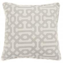 Sunbrella Fretwork Pewter Outdoor Throw Pillow W/ Piping By Lakeview Outdoor Designs - 18 X 18 image