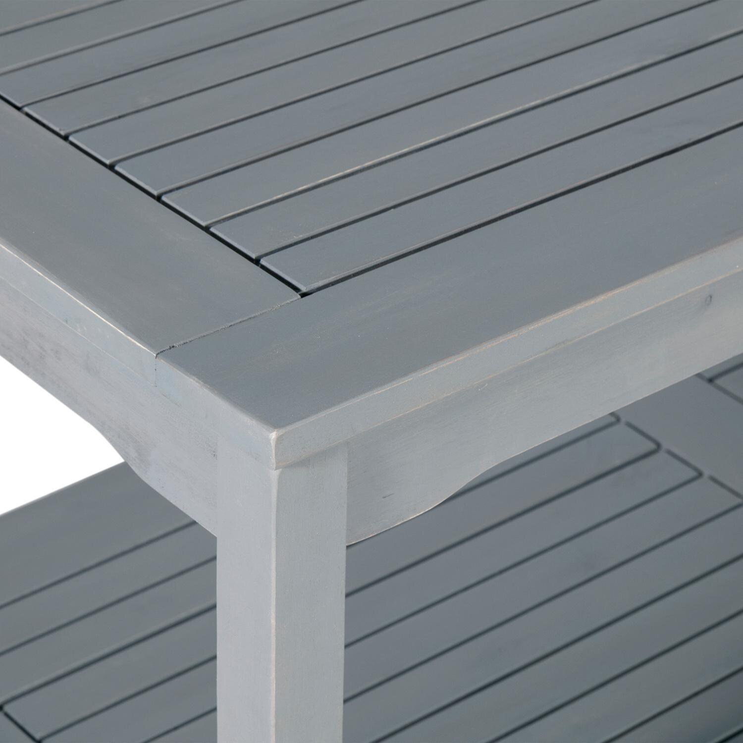 Ultimate Patio Horizon Way 47 X 20 Inch Rectangular Acacia Patio Coffee Table - Gray Wash - Table Top Detail thumbnail