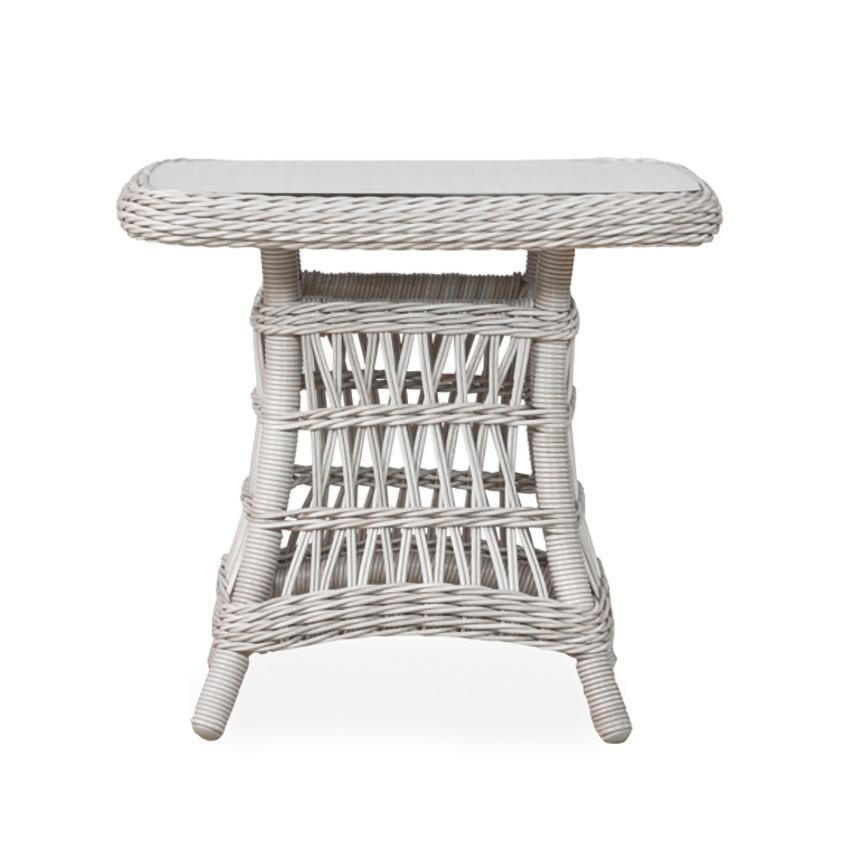 Lloyd Flanders Mackinac 25-Inch Square End Table in Putty Finish - Front thumbnail