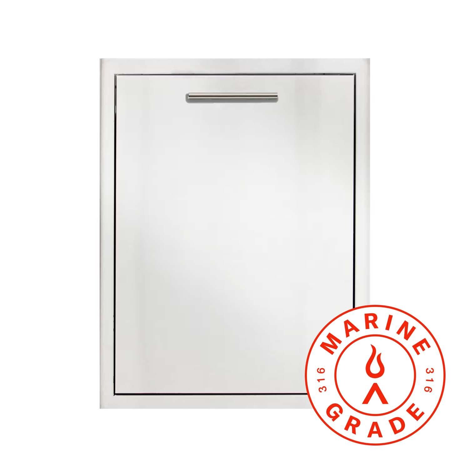 Blaze BLZ-TREC-DRW-MG 20-in Marine Grade Roll-Out Double Trash & Recycling Bin - White Background thumbnail