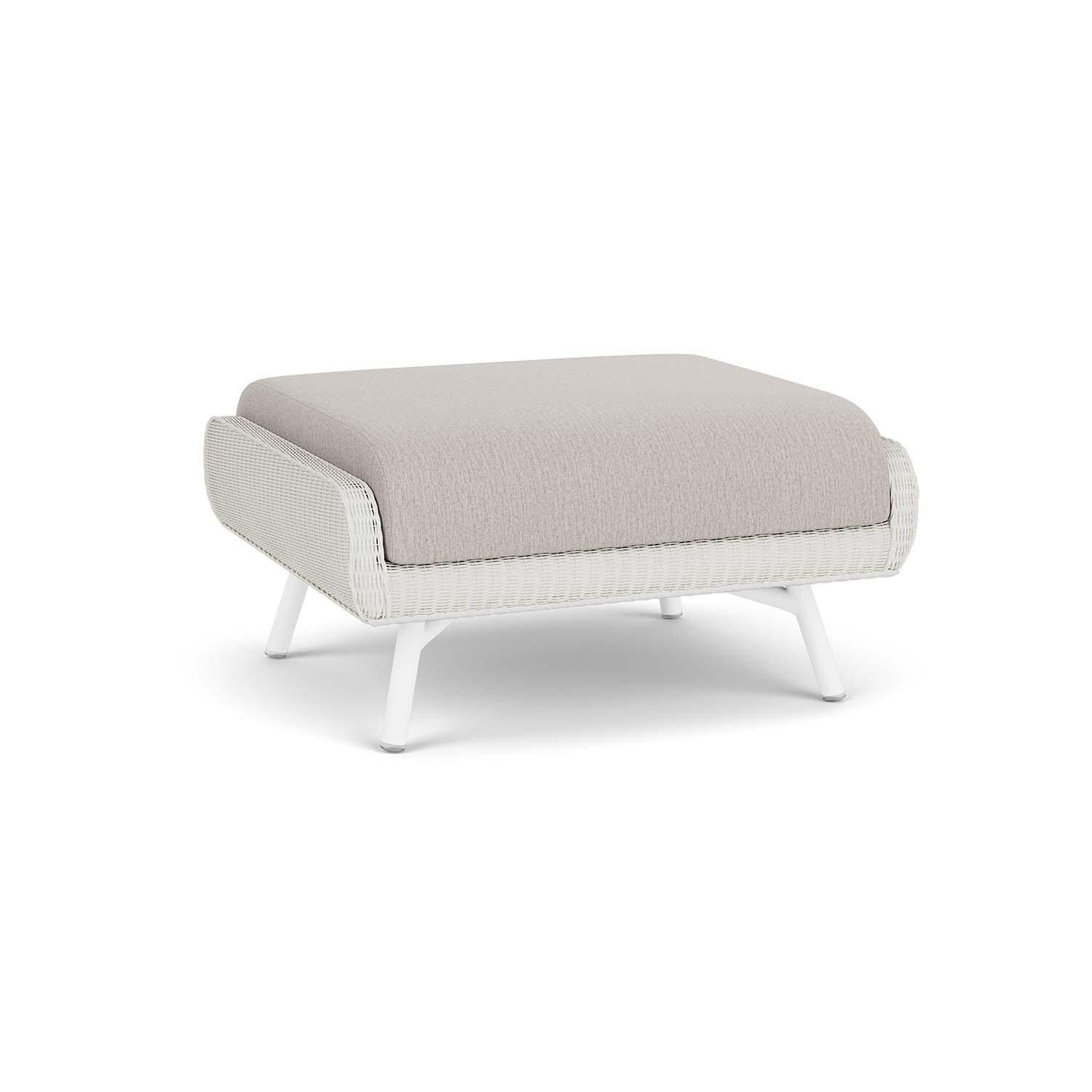 Lloyd Flanders Essence Ottoman W/Remy Cloud Fabric - Matte White Finish - Back Left thumbnail