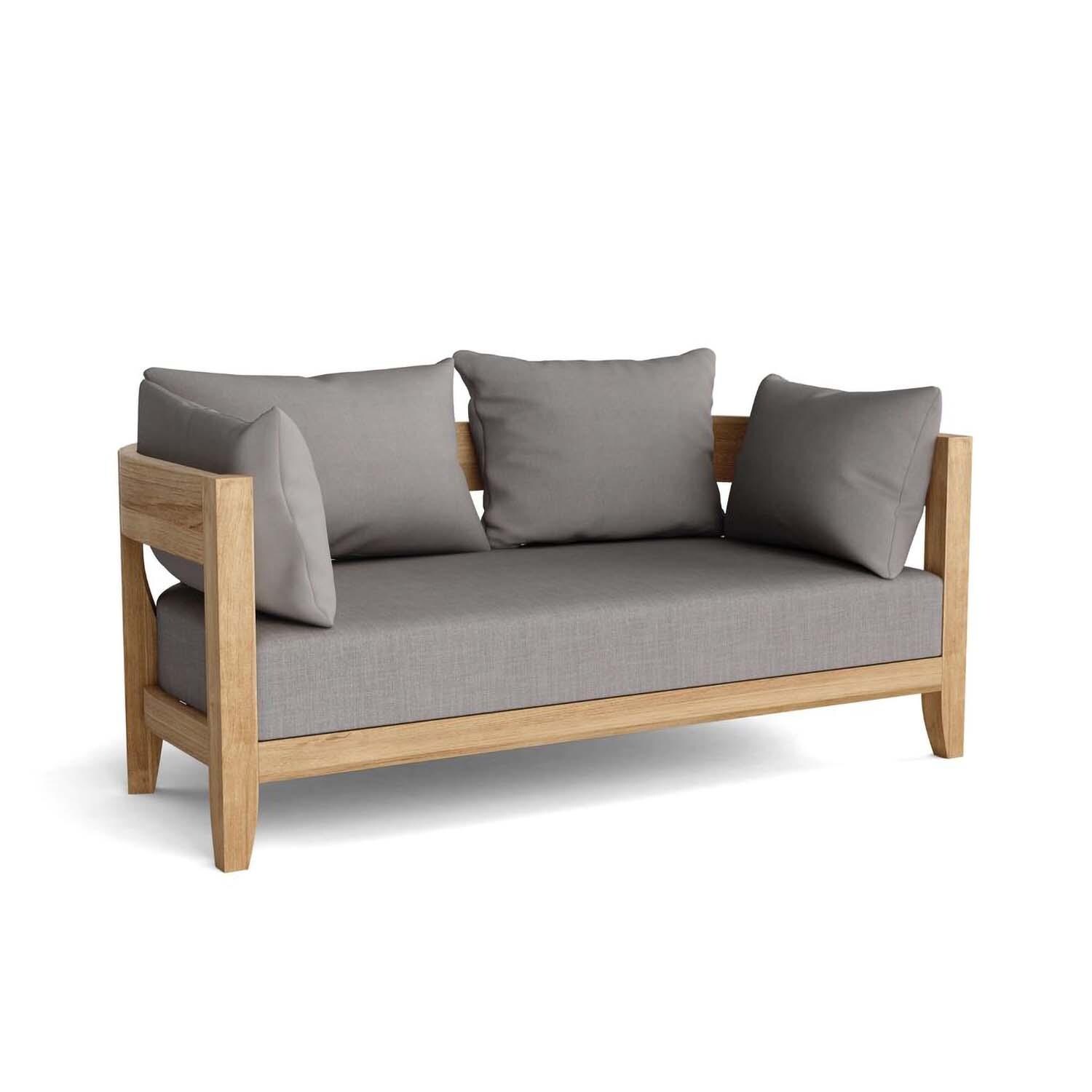 Avondale 5 Pc Teak Seating Set Swivel in Cast Slate by Lakeview Outdoor Designs - Sofa - White Background thumbnail