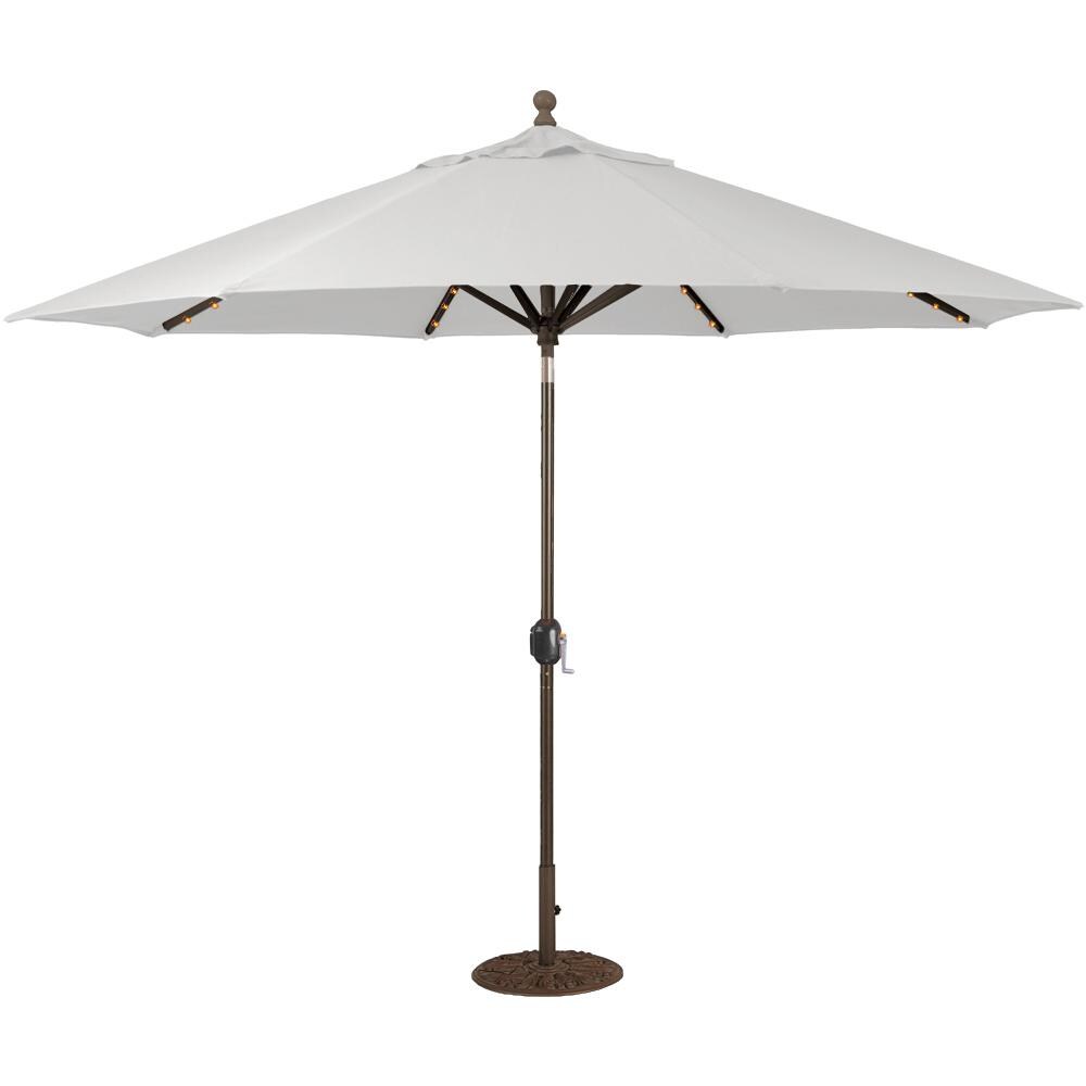 Galtech 11 Ft. Octagonal Aluminum Patio Umbrella W/ Crank Lift & Auto Tilt - Antique Bronze Frame W/ Canvas Sunbrella Fabric (Umbrella Base Not Included) thumbnail