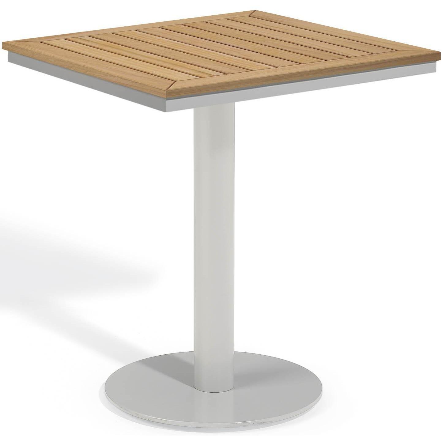Travira 24 Inch Square Patio Bistro Table W/ Tekwood Natural Top By Oxford Garden