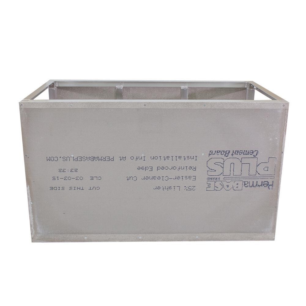 Grill Cabinet 60W X 35H Adjustable Easy Outdoor Kitchen Frame Kit With Cement Board By Grillnetics - Front View thumbnail