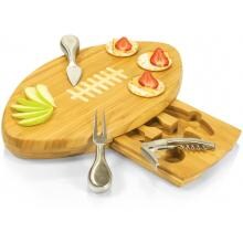 Picnic Time Quarterback Football Cheese Board With Tools image