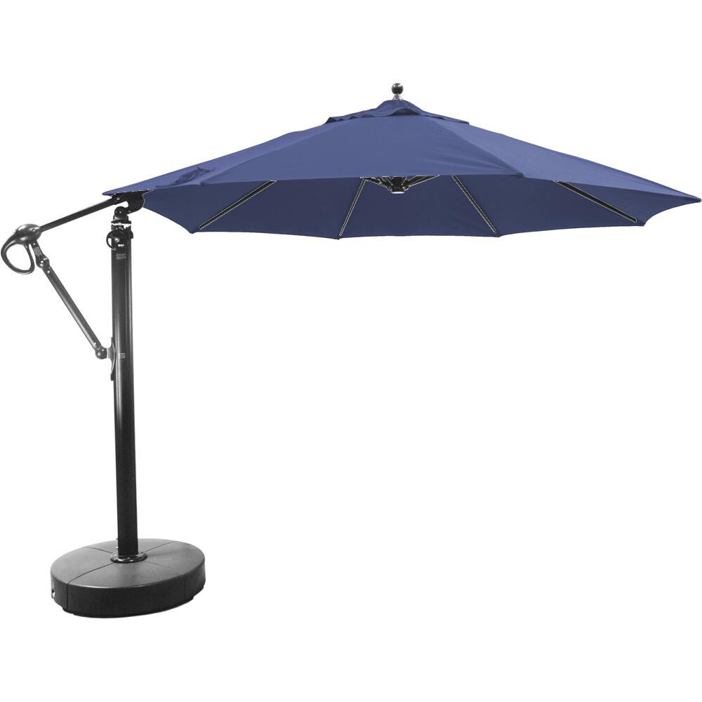 Galtech 11 Ft. Octagonal Aluminum Patio Umbrella W/ Manual Lift & Easy Tilt Wheel - Black Frame W/ Navy Sunbrella Fabric thumbnail