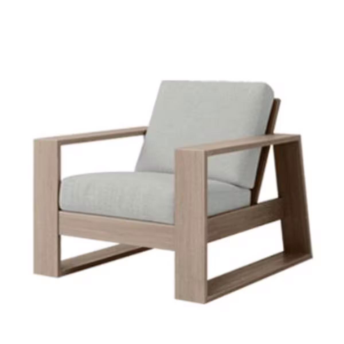 Novara Aluminum Club Chair in Flax w/ Nadic Fog By Ebel - White Background thumbnail