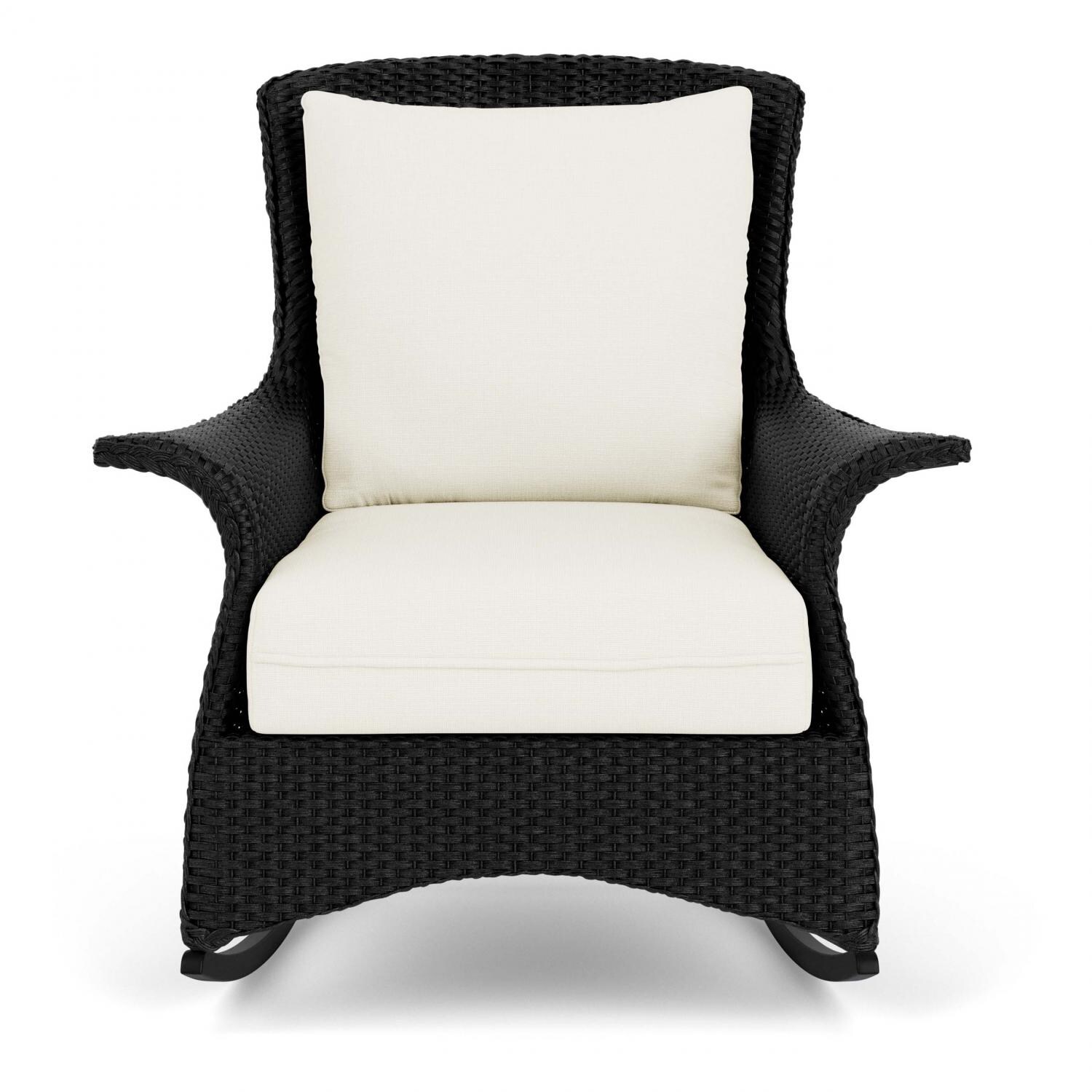 Mandalay Lloyd Loom Rocking Club Chair in Ebony/Sailcloth Salt by Lloyd Flanders