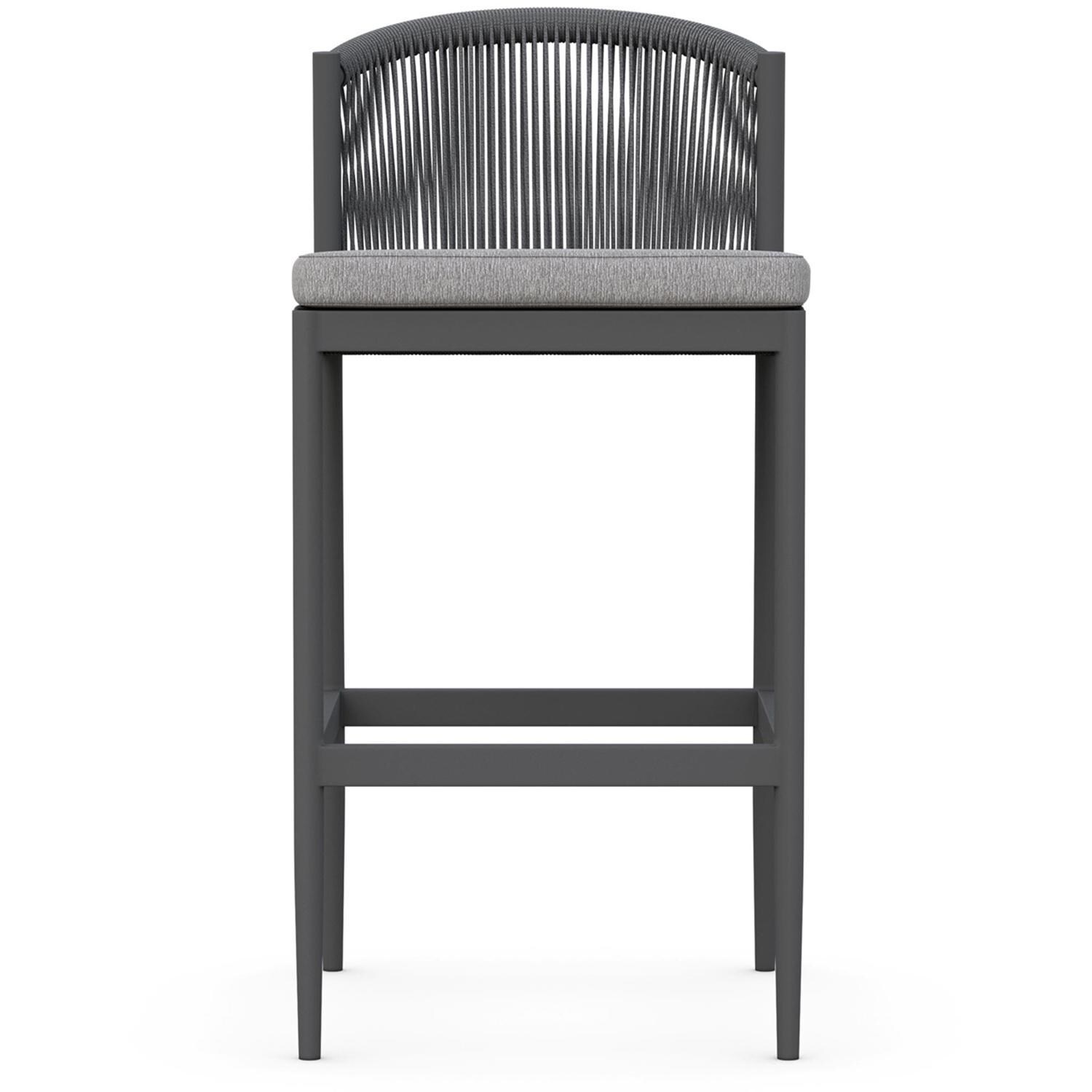 Azzurro Living Catalina Woven Rope Bar Stool in Ash/Fog - Front - White Background thumbnail