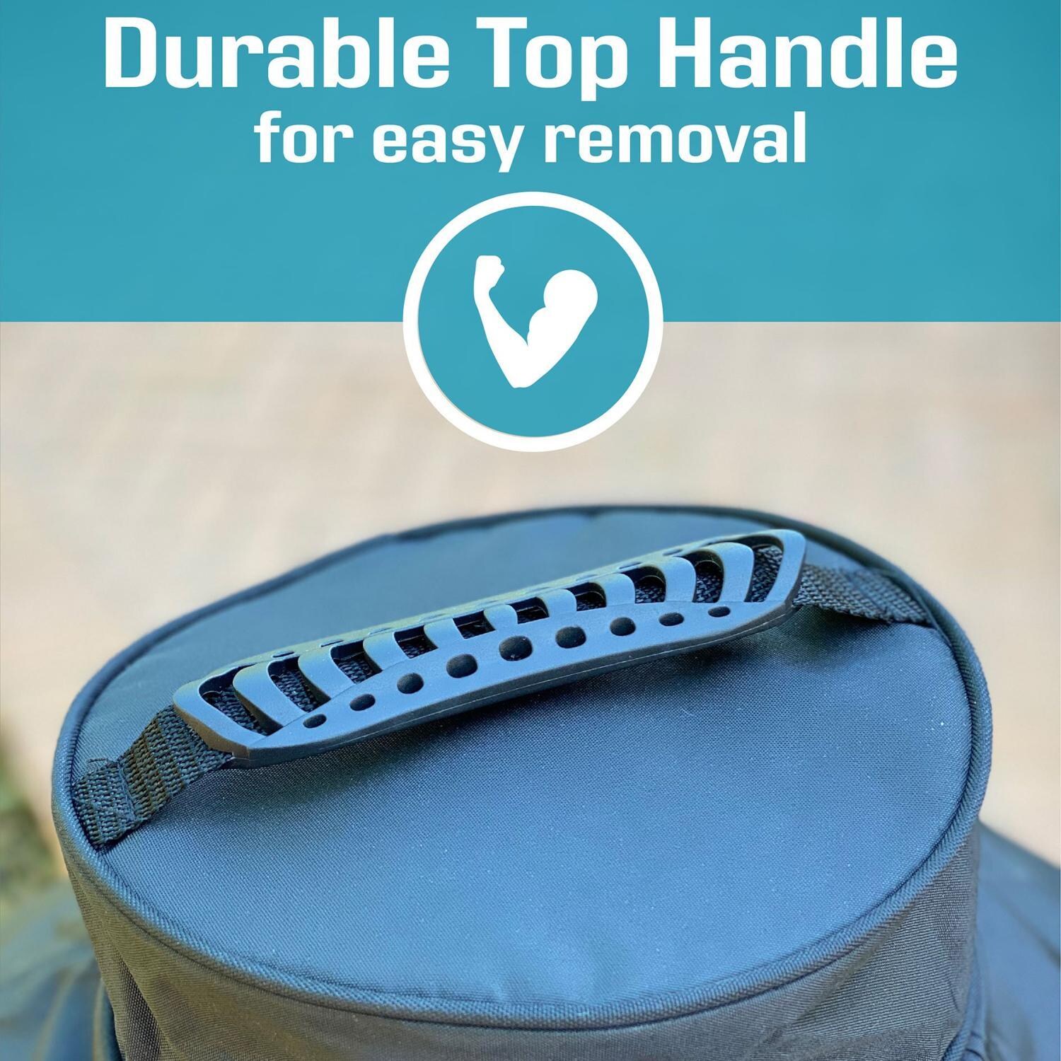 Holland Bar Stool Co B08F6FRFY9 Texas A&M Universal Kamado Grill Cover - Top Handle - Detail thumbnail