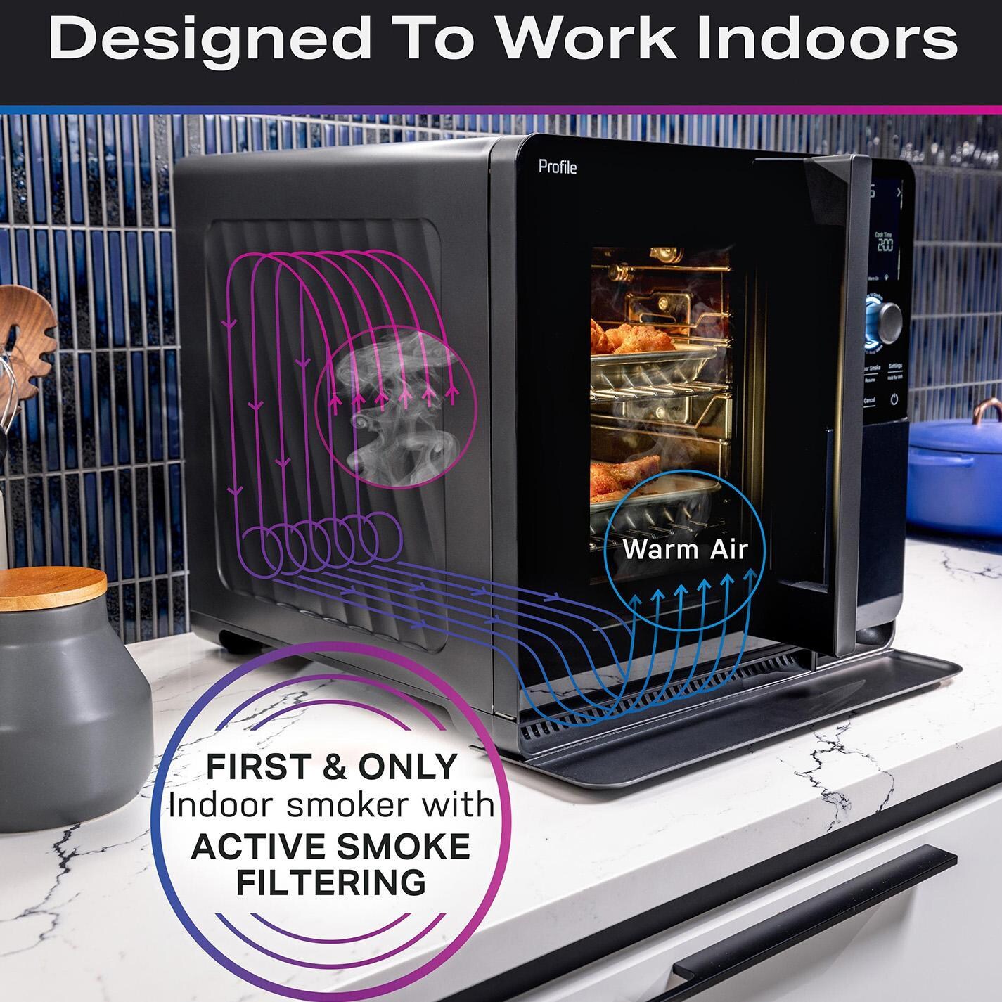 GE Profile P9SBAAS6VBB Smart Indoor Smoker - Smoke Filtering - Detail thumbnail