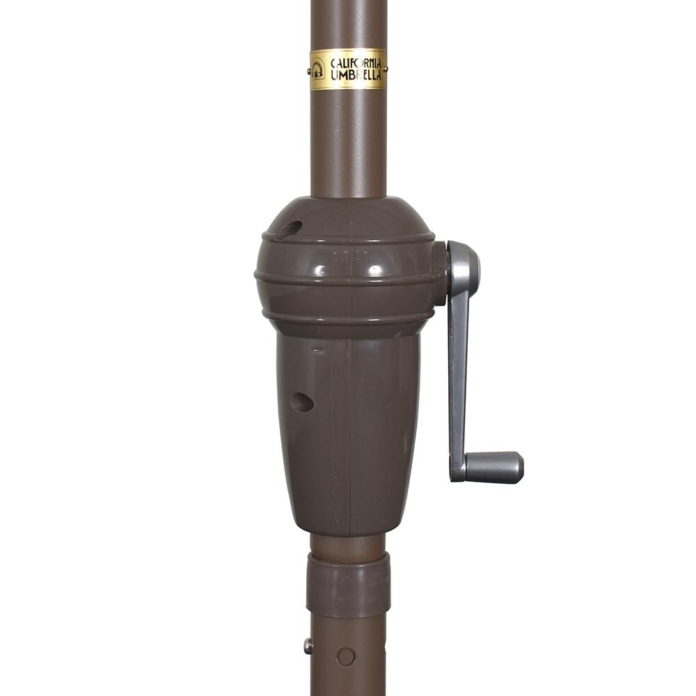 California Umbrella 11 Ft Octagonal Aluminum Auto Tilt Patio Umbrella W/ Crank Lift & Aluminum Ribs - Crank Housing Detail