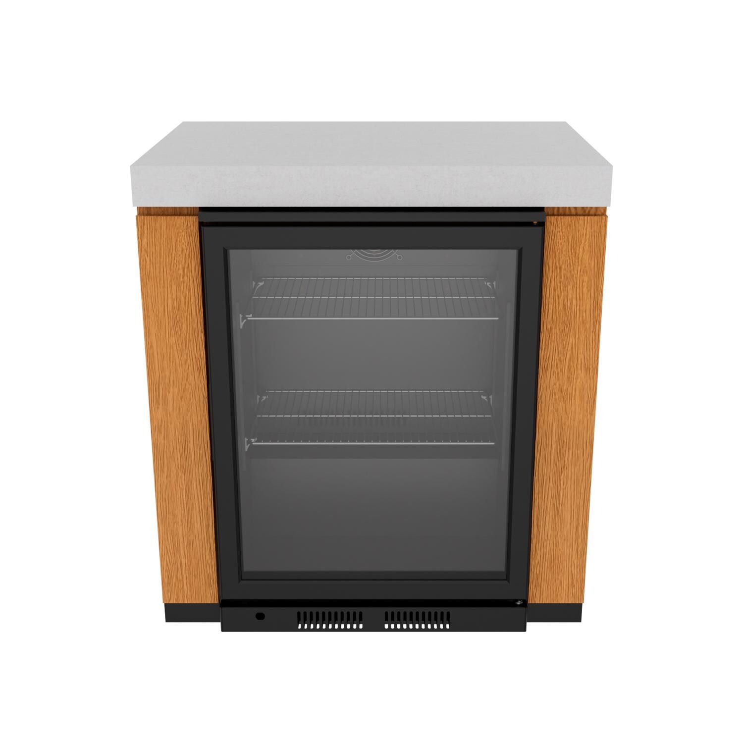 Everdure Marine Grade Cabinet Module w/ Beverage Cooler in Timber Effect - White Background thumbnail