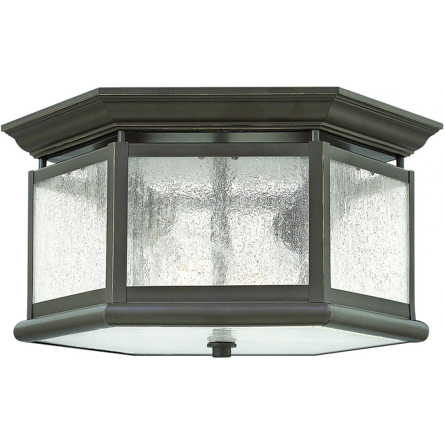 Hinkley Lighting Edgewater Two Light 13-Inch Outdoor Ceiling Light - Oil Rubbed Bronze - 1683OZ