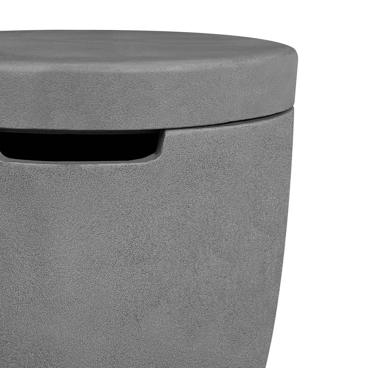 Dustyview 20-in Round Concrete Propane Tank Cover & Side Table in Ash by BBQGuys Signature - Detail thumbnail