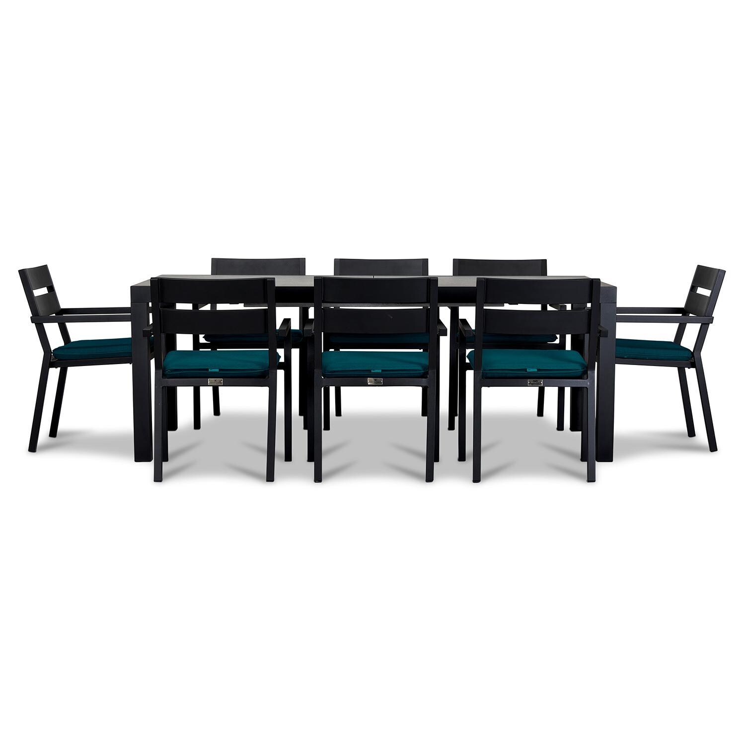 Calm Bay 9 Pc Extendable Dining Set in Black/Spectrum Peacock by Lakeview - White Background 3 thumbnail