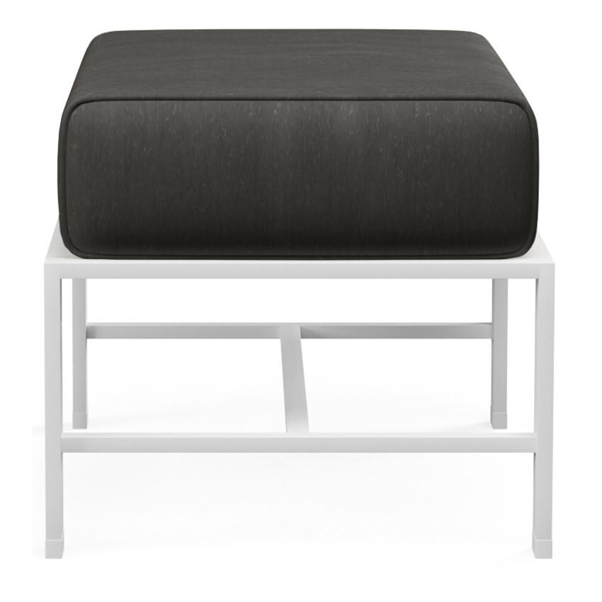 Bristol Aluminum Ottoman w/ Self Welt in White/Spectrum Carbon by Sunset West - White Background thumbnail