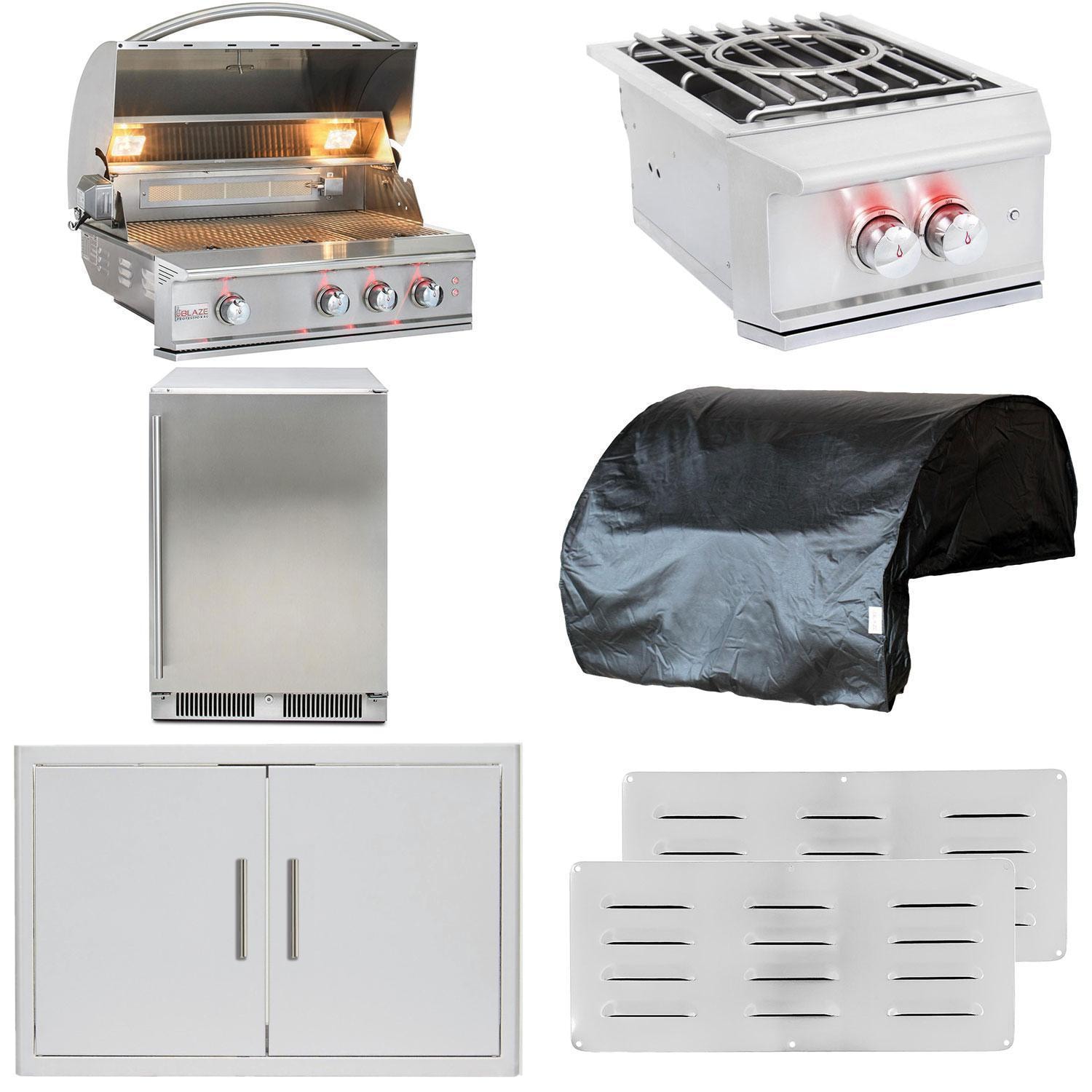 Blaze Professional LUX 7 Pc 34-in Natural Gas Outdoor Kitchen Package - BLZ-3PRO-NG-7PC-SC