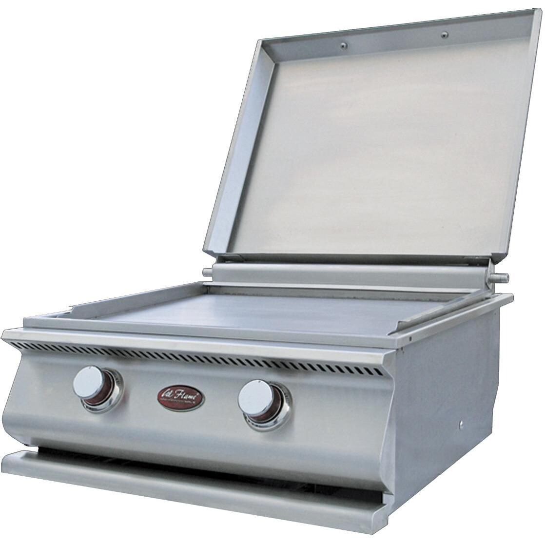 Cal Flame 24-Inch Built-In Stainless Steel Propane Gas Hibachi Griddle / Gas Grill W/ Removable Stainless Steel Cover - BBQ19900P