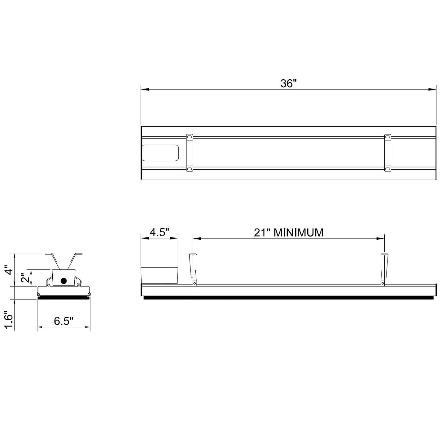 Thermofilm Heatstrip Classic Mini Electric Infrared Patio Heater - Dimensions thumbnail