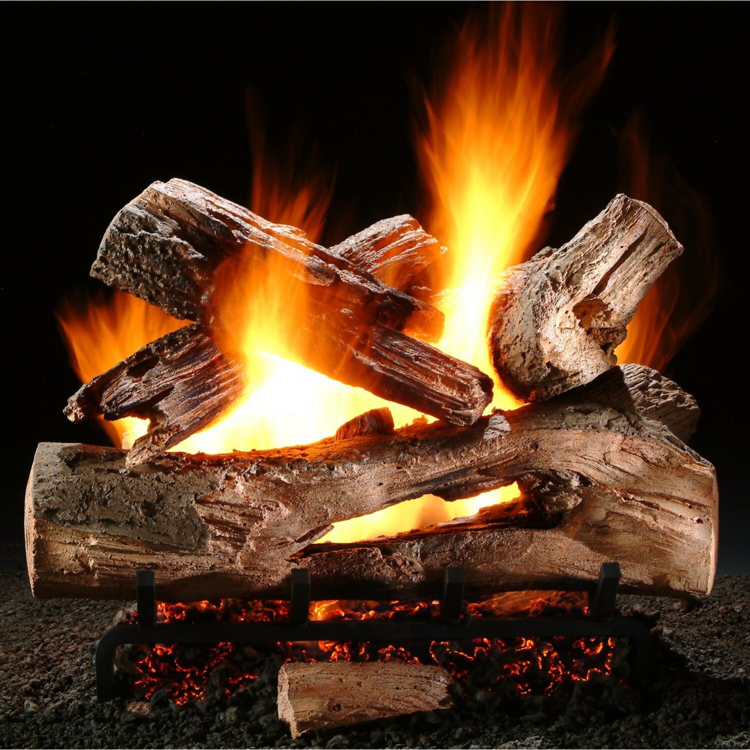 Hargrove 24Inch Mountain Timber Vented Propane Gas Log Set With System