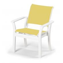 Leeward MGP Stacking Patio Cafe Chair With Sling Seating By Telescope Casual - Textured Snow/Yellow