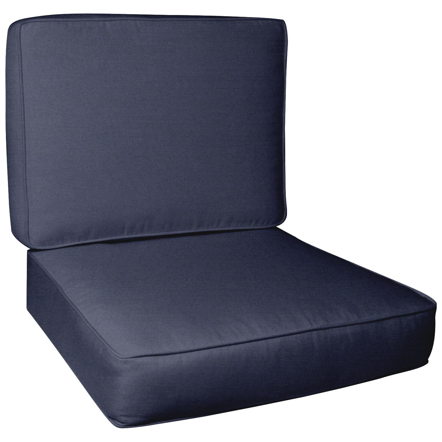 Sunbrella Spectrum Indigo Large Outdoor Replacement Club Chair Cushion Set W/ Piping By BBQGuys Signature