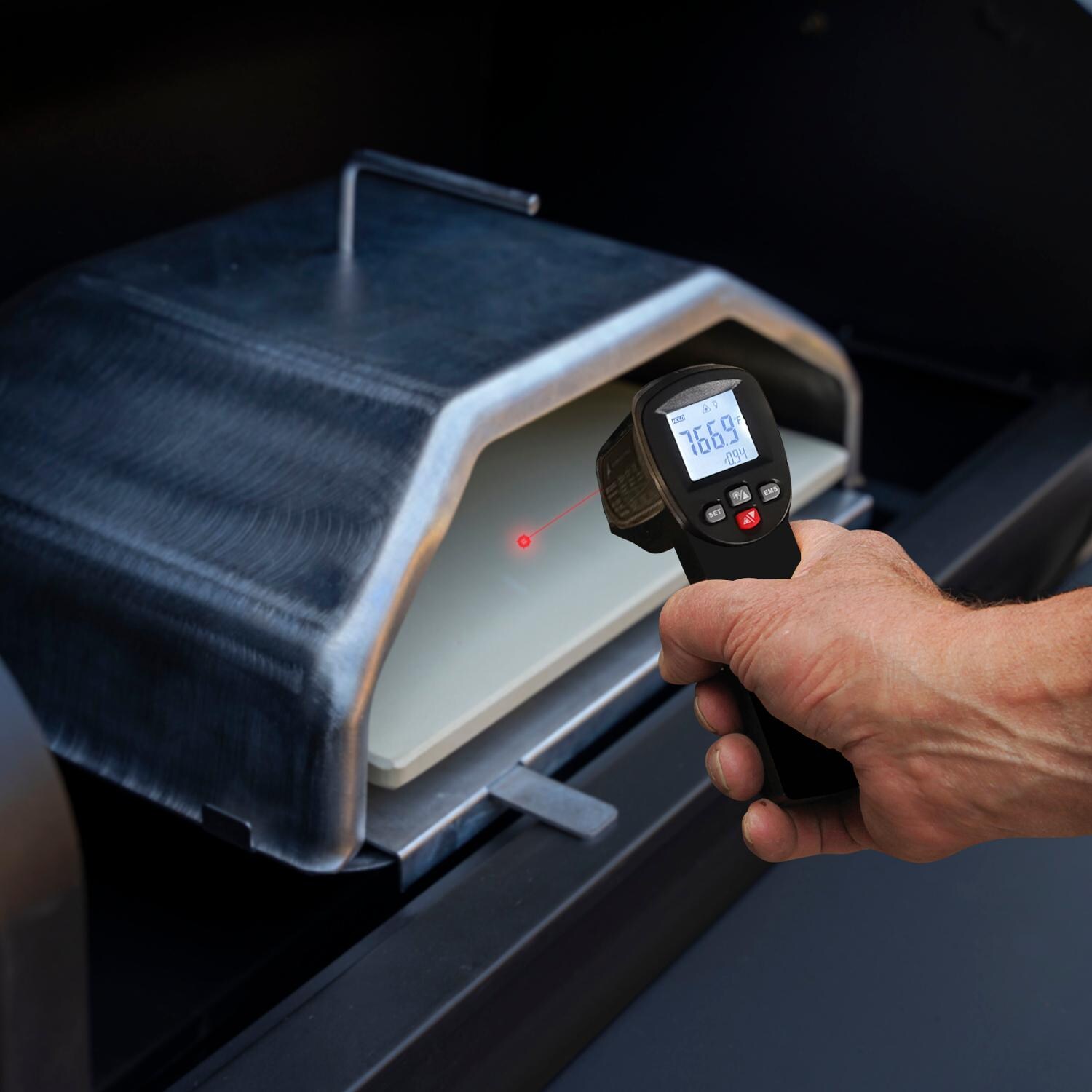 Green Mountain Grills GMG-4025 Infrared Temp Gun - In Use thumbnail