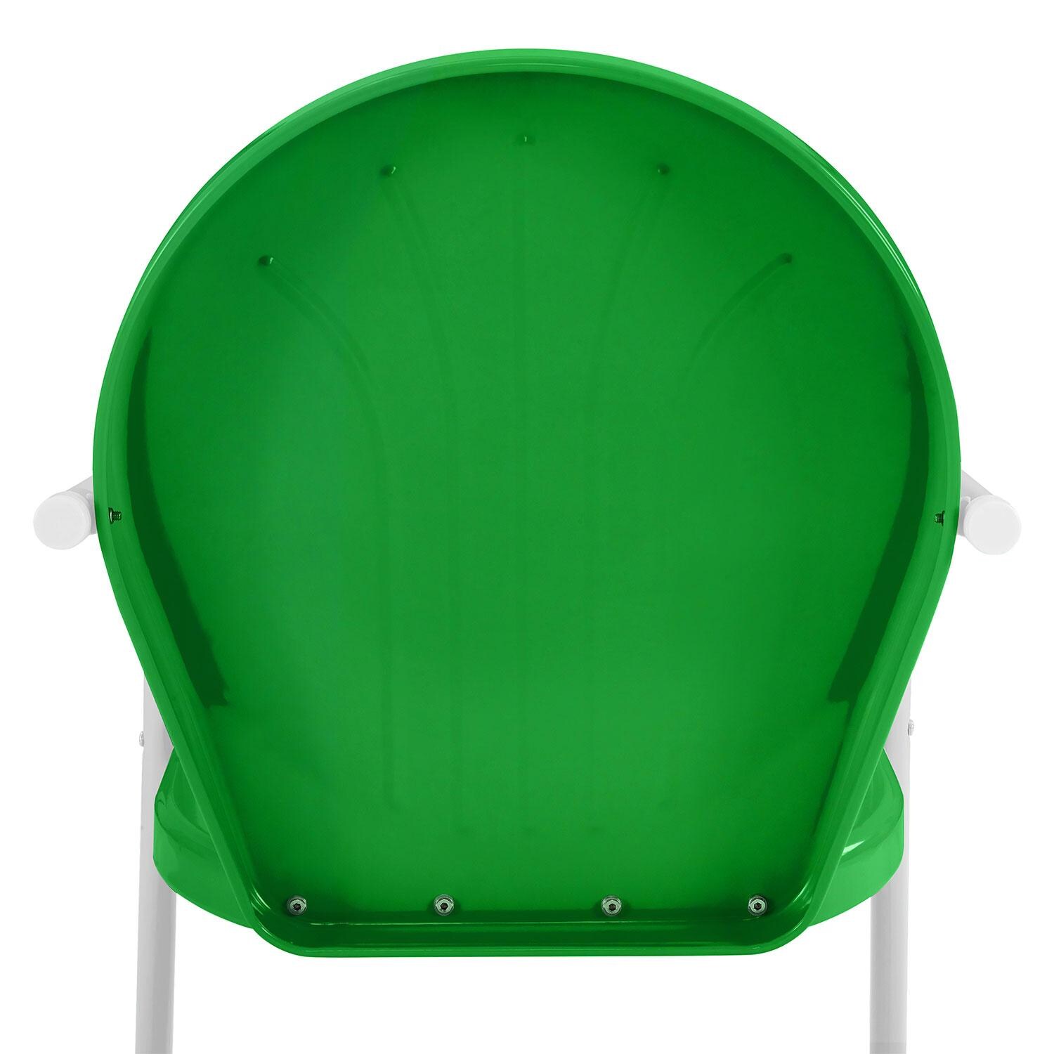 Ultimate Patio UP-32241GR 3Pc Retro Outdoor Bistro Set in Kelly Green - Rear - Detail thumbnail