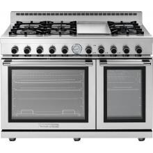 Tecnogas Superiore 48-Inch NEXT Panorama Natural Gas Range With 6 Burners & Griddle - Stainless Steel - RN482GPS-S image