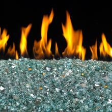 Peterson Real Fyre 30-Inch Azuria Reflective Indoor/Outdoor See-Thru Fire Glass Set With Vented Natural Gas Stainless G45 Burner - Match Light image
