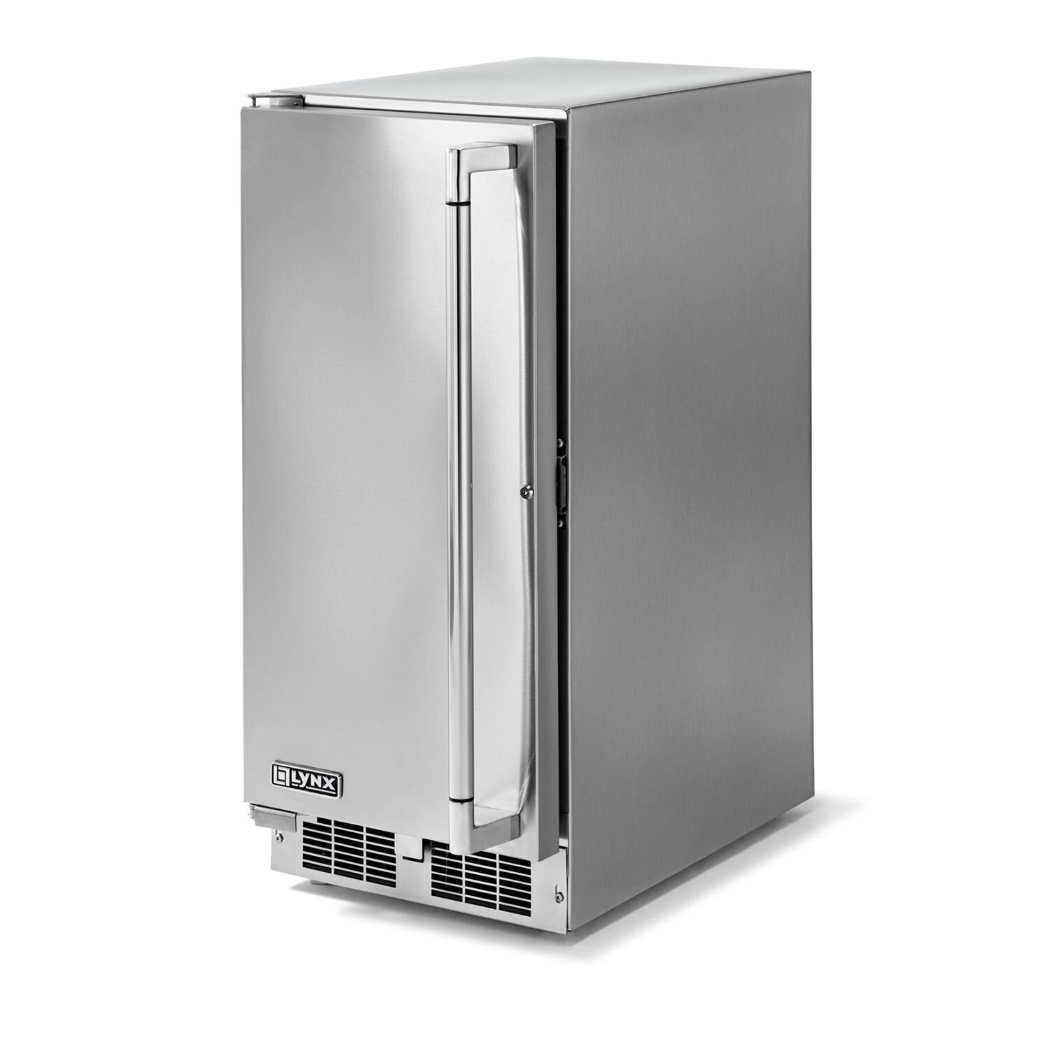 Lynx LN15REF 15-in 2.73 Cu. Ft. Outdoor Refrigerator w/ Lock - Angled View - White Background thumbnail