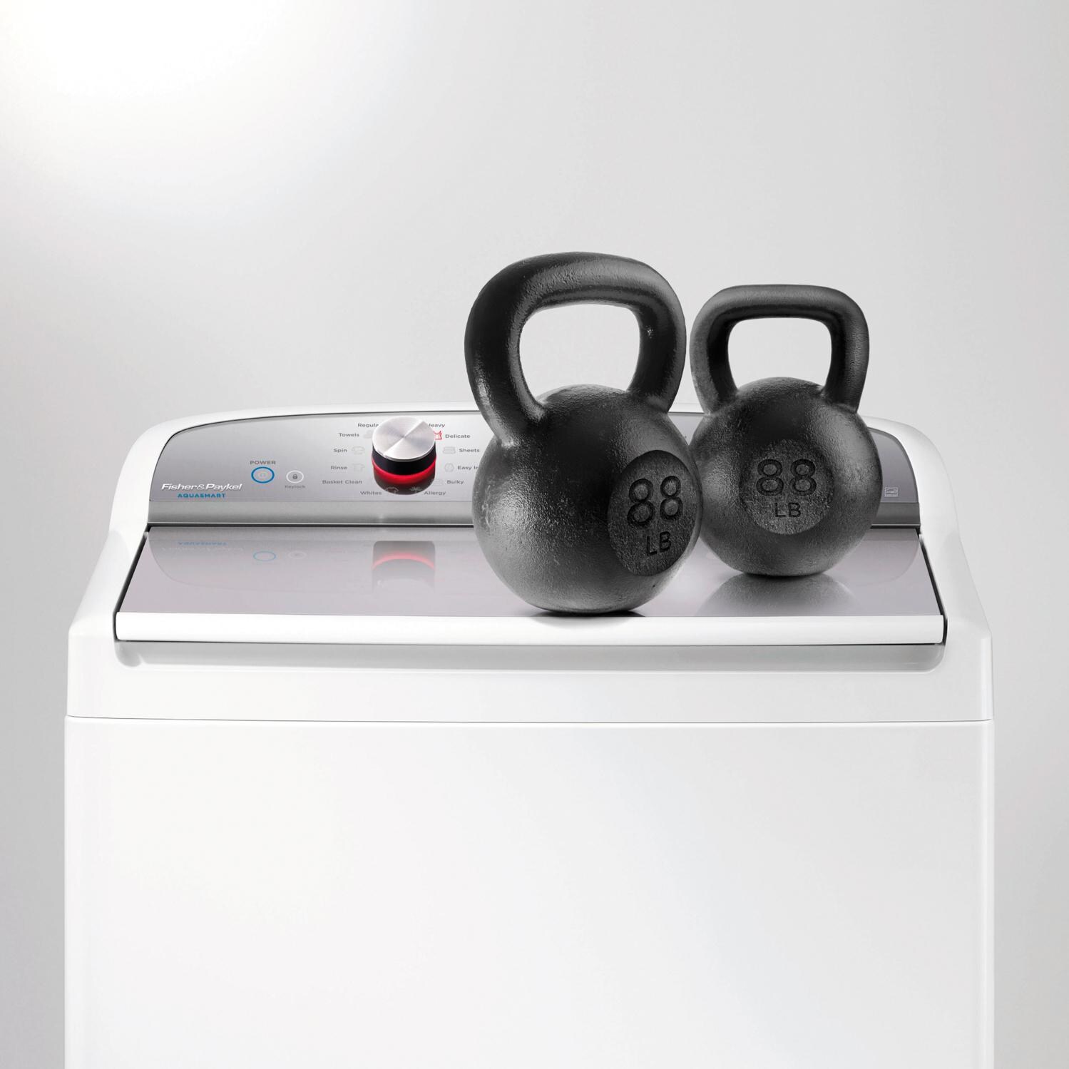 Fisher Paykel 4.0 Cu. Ft. AquaSmart 12 Cycle Top Load Washer W/ Glass Lid - White - WL4027P1 - Sturdy Lid thumbnail