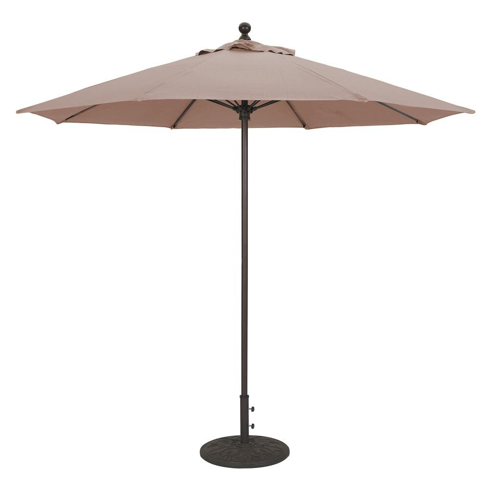 Galtech 9 Ft. Bar Height Octagonal Aluminum Patio Market Umbrella W/ Push Lift - Antique Bronze Frame W/ Sunbrella Canvas Camel Canopy