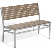 Travira 48 Inch Aluminum Stacking Patio Bench W/ Tekwood Vintage Seat By Oxford Garden image