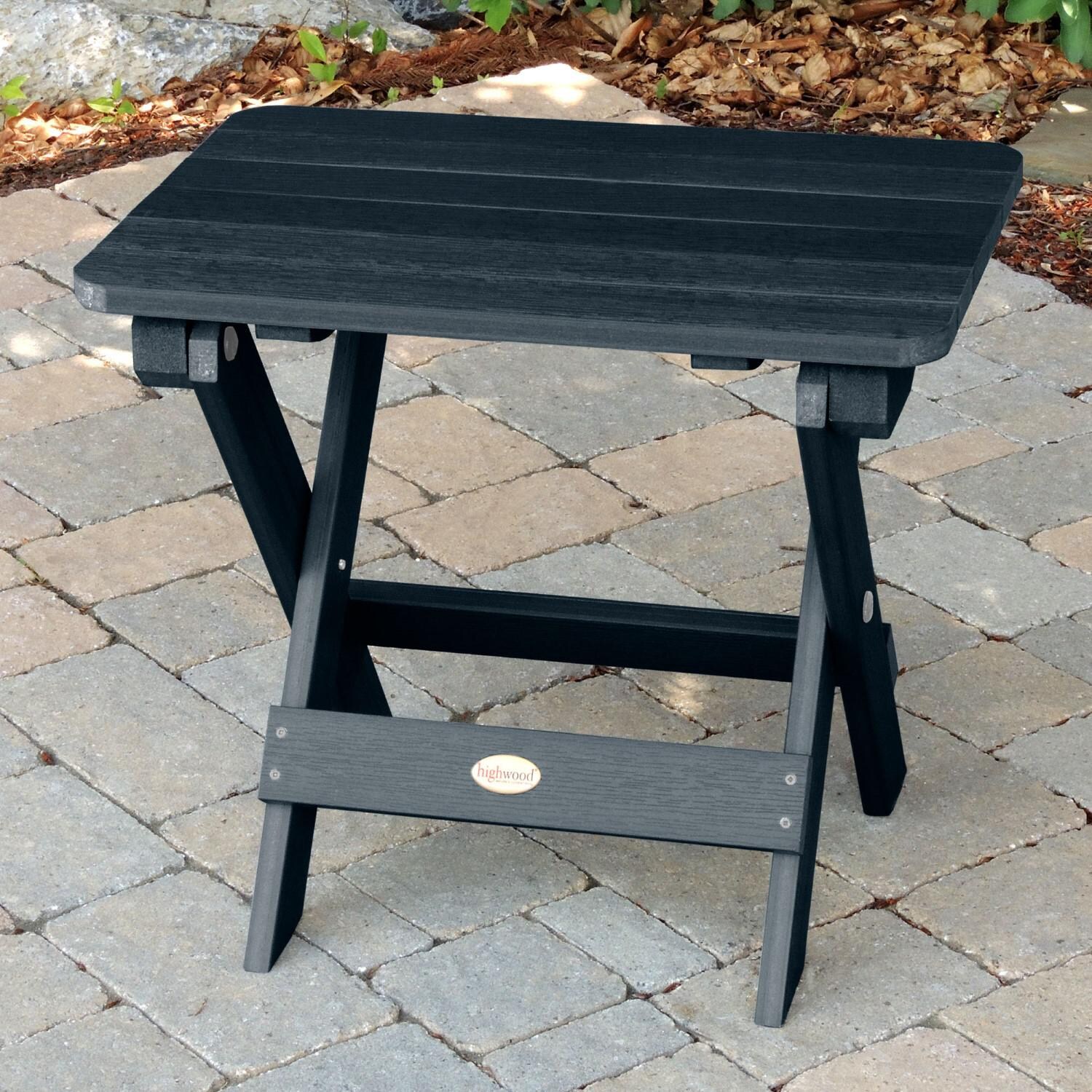 Lakeview Folding Adirondack Side Table - Federal Blue - Up Position thumbnail