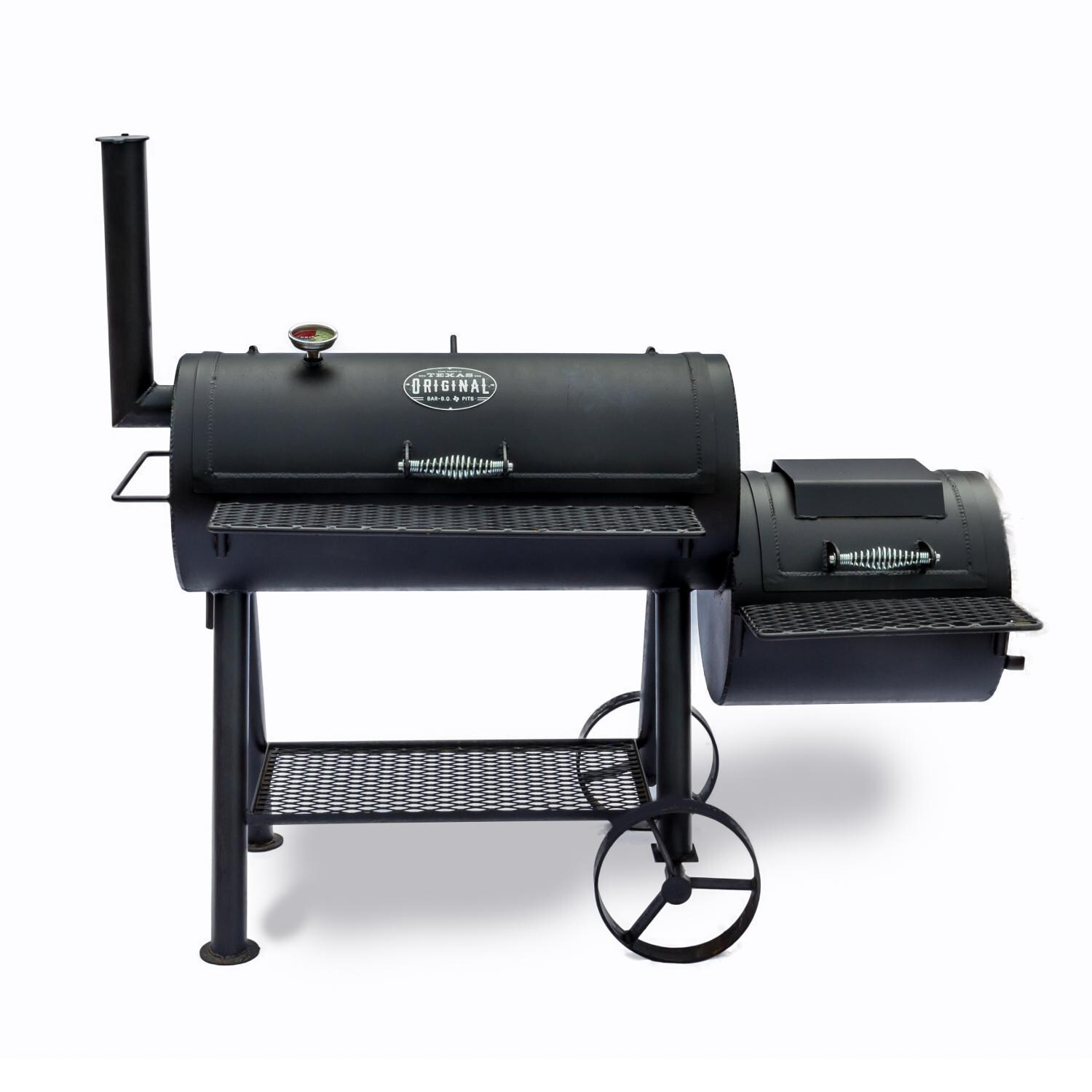 Texas Original Pits GFB-163618-SL 16x36x18 Luling Single Lid Offset Smoker - Front thumbnail