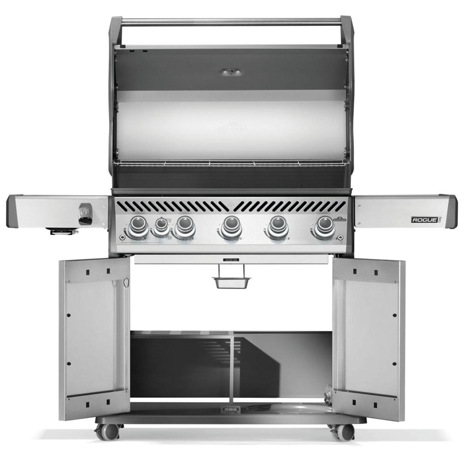 Napoleon RP625SIBNSS-2 Rogue PRO 625 Propane Gas Grill w/ Infrared Side Burner - Stainless Steel - Interior - White Background thumbnail