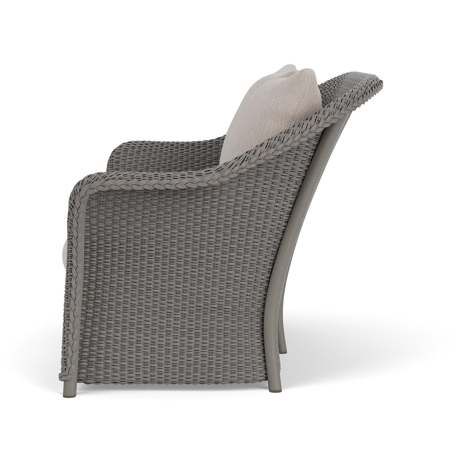 Lloyd Flanders Weekend Retreat Loveseat in Pewter Finish W/ Remy Cloud Fabric - Side thumbnail