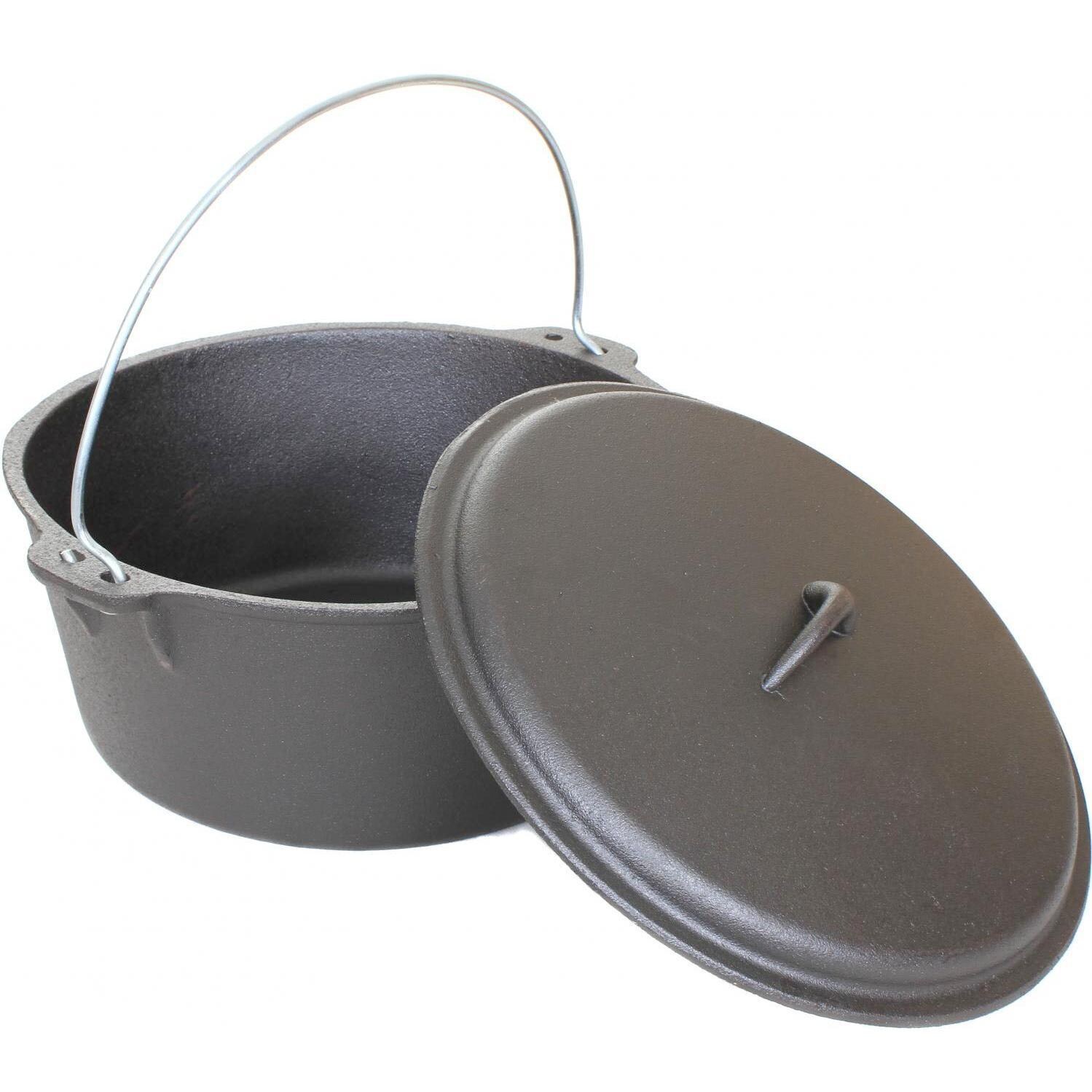 Cajun Cookware 9-Quart Unseasoned Cast Iron Dutch Oven - Open View thumbnail