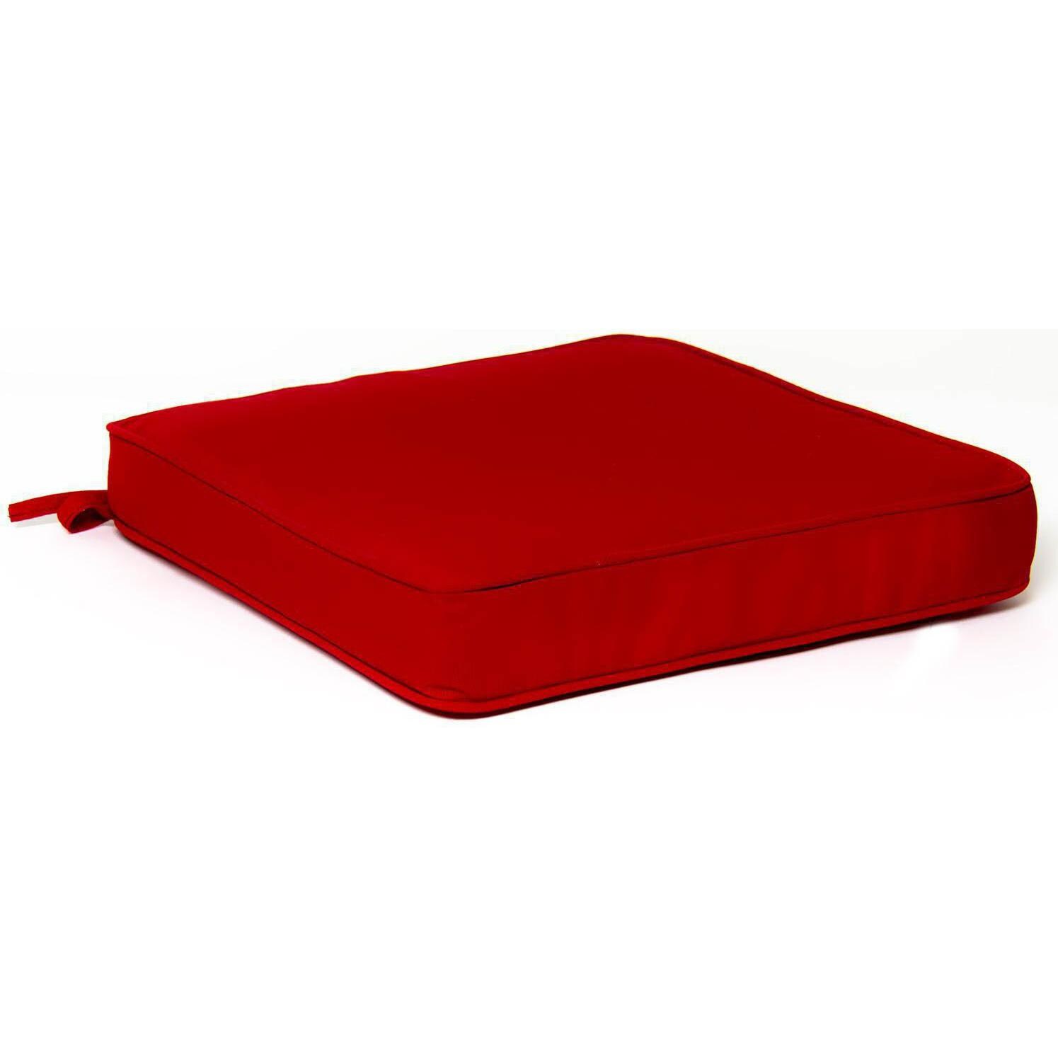 Large Replacement Seat Cushion With Piping - Canvas Jockey Red thumbnail