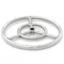 Alpine Flame 12-Inch Three-Spoke Round Natural Gas Double-Ring Burner - Stainless Steel image
