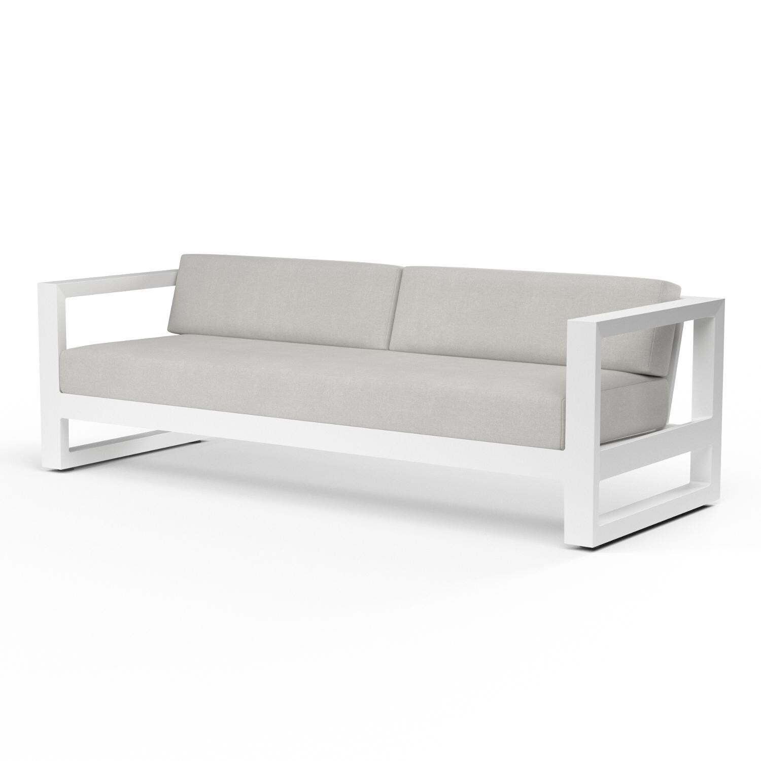 Sunset West - 4801-23-40433 - Newport Aluminum Patio Sofa W/ Sunbrella Cast Silver Cushions thumbnail