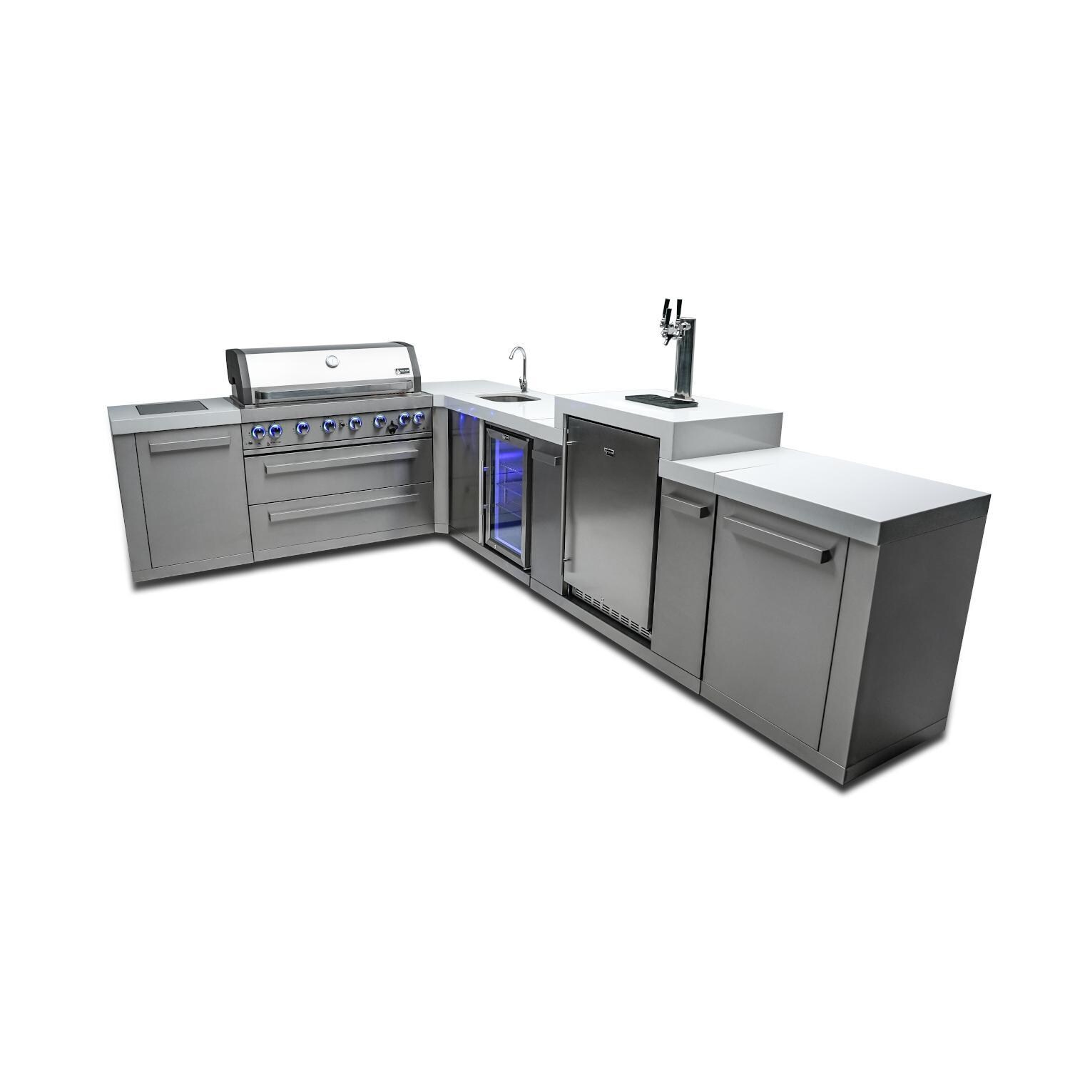 Mont Alpi 805 Natural Gas Island w/ 90 Degree Corner, Kegerator & Beverage Center (Ships Propane w/ Conversion Kit) - Island - White Background thumbnail