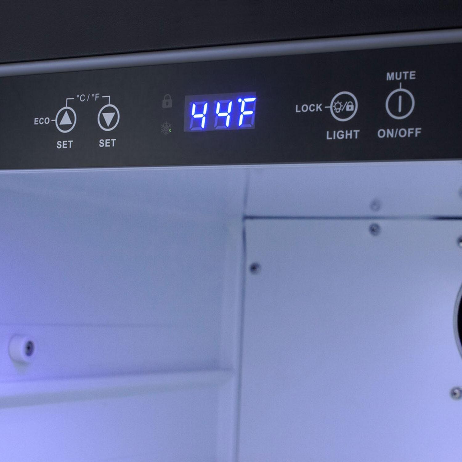 Summit FF65CSS 24 Inch 4.6 Cu. Ft. Outdoor Stainless Steel Refrigerator - Control Settings - Detail